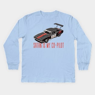 Satan Is My Co-Pilot Kids Long Sleeve T-Shirt